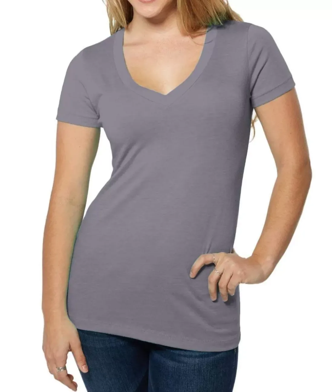 Women Nayked Apparel Tops>Women'S Ridiculously Soft Lightweight V-Neck T-Shirt