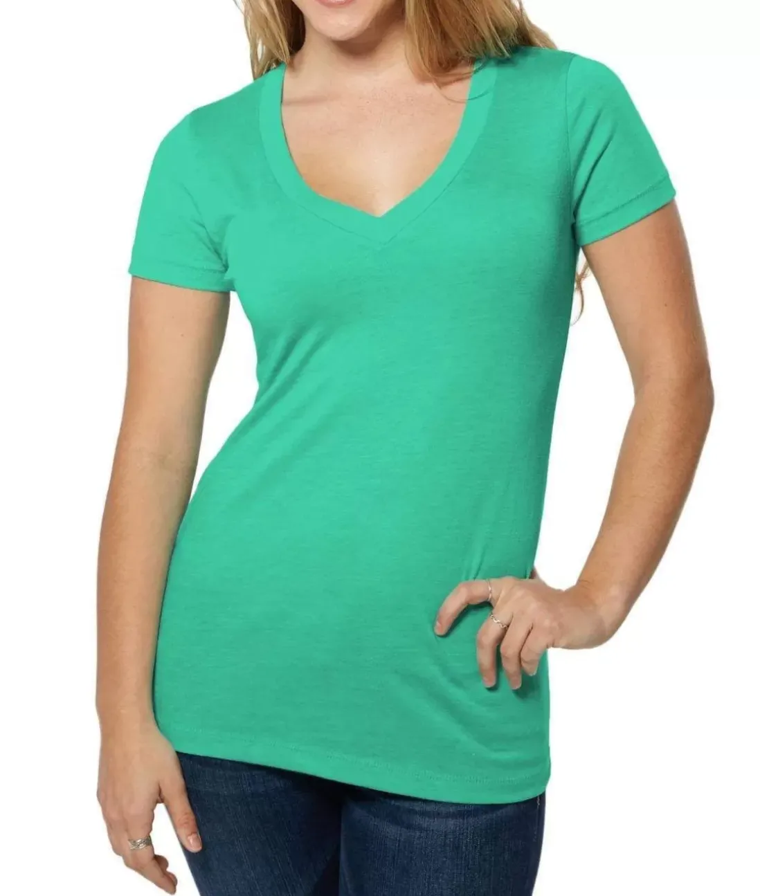 Women Nayked Apparel Tops>Women'S Ridiculously Soft Lightweight V-Neck T-Shirt