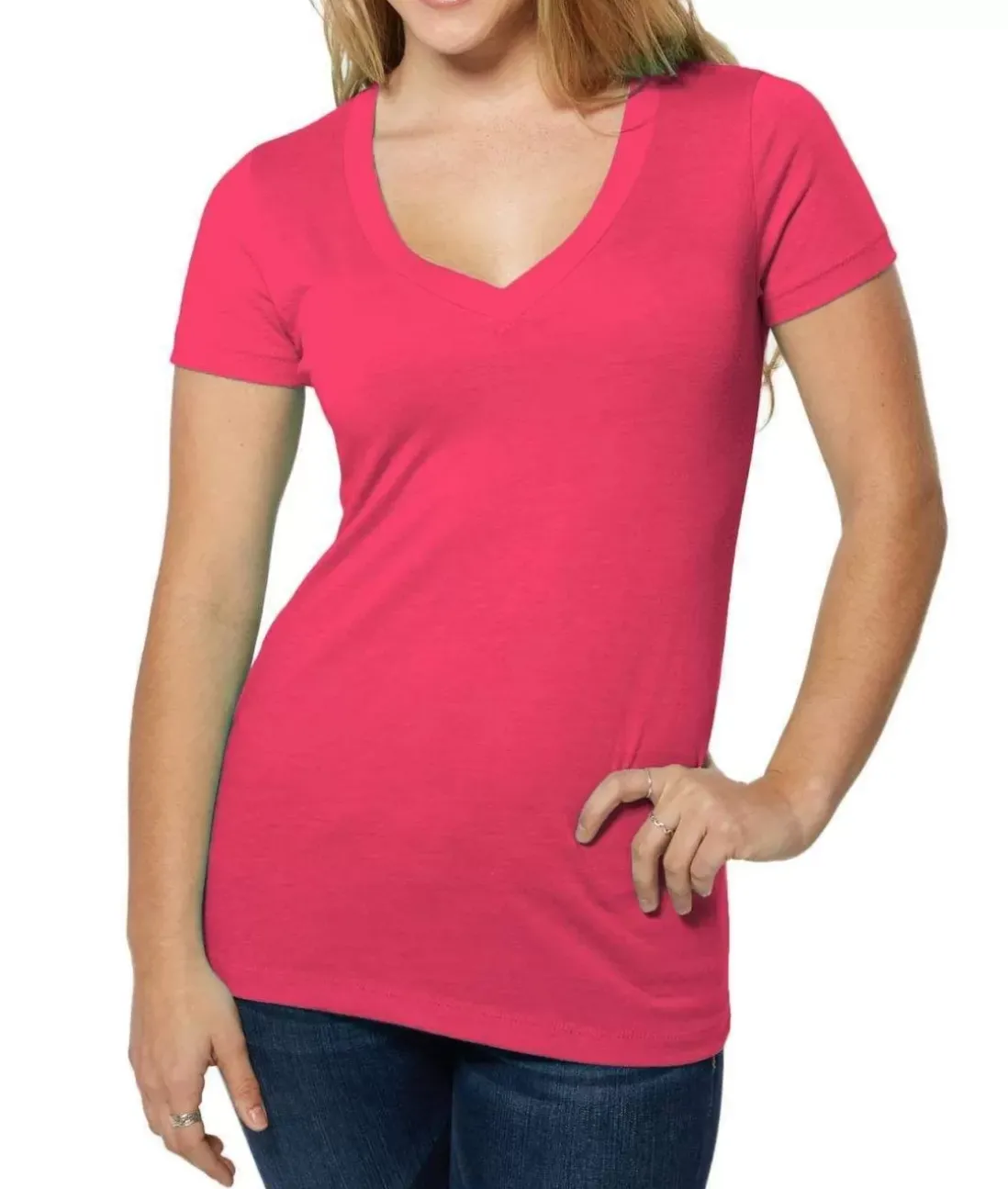 Women Nayked Apparel Tops>Women'S Ridiculously Soft Lightweight V-Neck T-Shirt