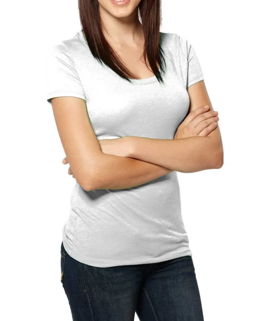 Women Nayked Apparel T-Shirts>Women'S Ridiculously Soft Lightweight Deep Scoop-Neck T-Shirt