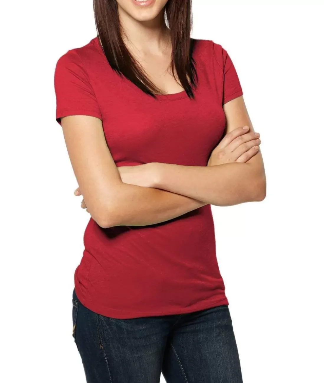 Women Nayked Apparel T-Shirts>Women'S Ridiculously Soft Lightweight Deep Scoop-Neck T-Shirt