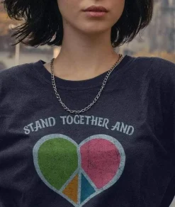 Women Nayked Apparel Tops>Women'S Ridiculously Soft Oversized Graphic Tee | Stand Together And Love One Another