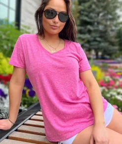 Women Nayked Apparel T-Shirts>Women'S Ridiculously Soft Snow Heather V-Neck T-Shirt