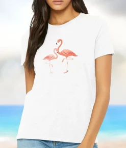 Women Nayked Apparel T-Shirts>Women'S Ridiculously Soft Lightweight Graphic Tee | Pink Flamingos