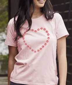 Women Nayked Apparel Tops>Women'S Soft Go-To Graphic T-Shirt | Trailing Paws Heart